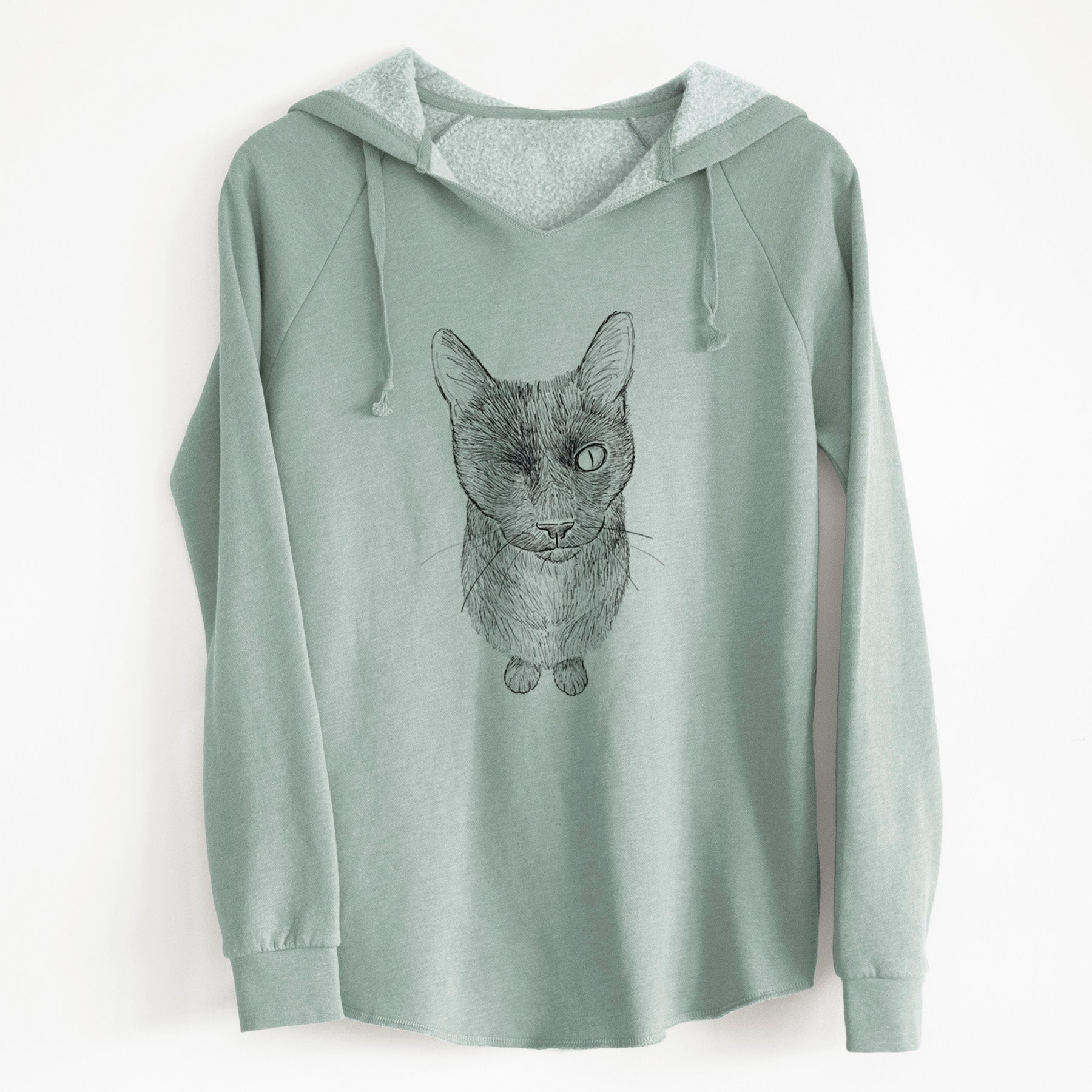 Doodled Marley the Black Cat - Cali Wave Hooded Sweatshirt