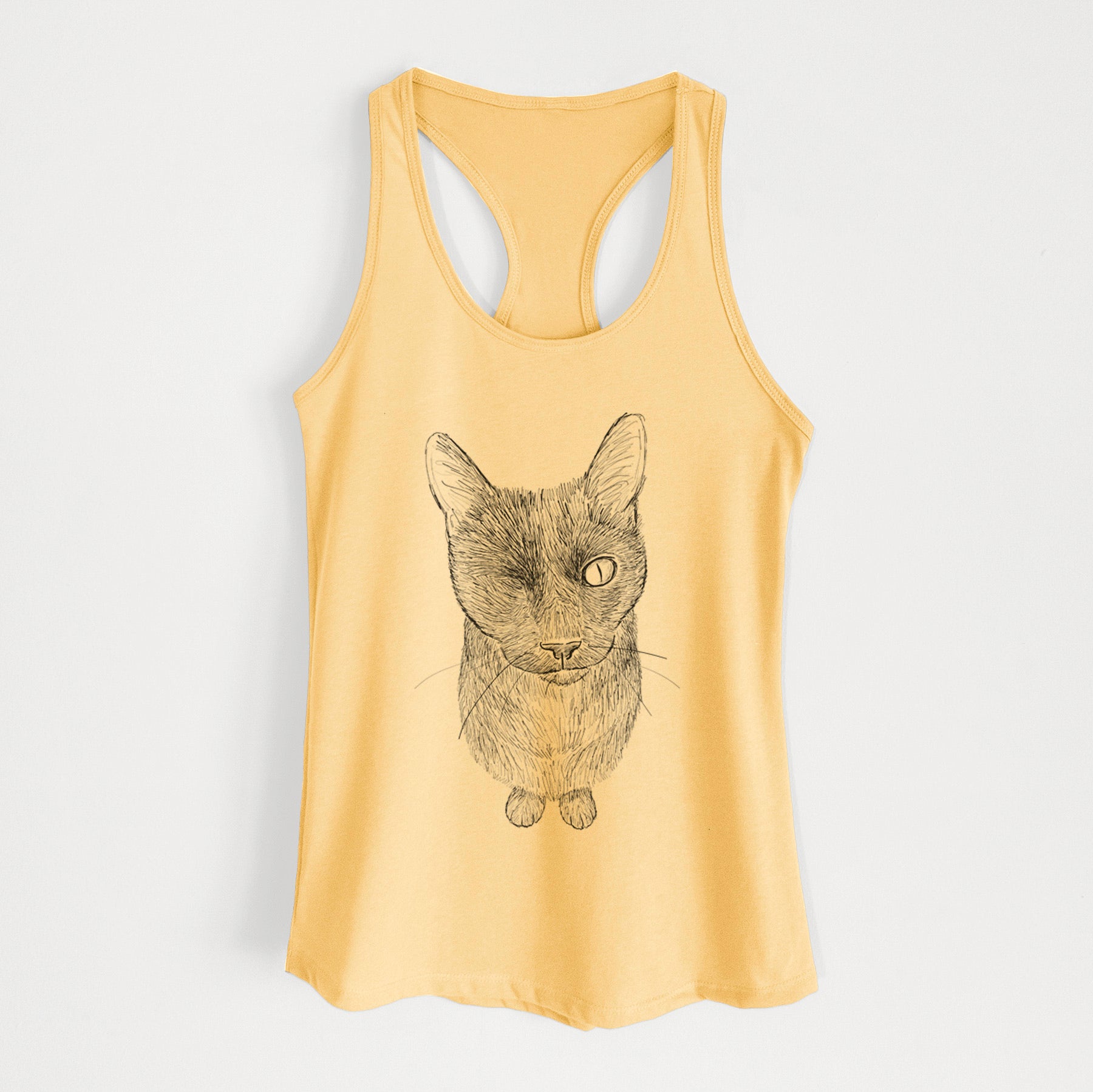 Doodled Marley the Black Cat - Women's Racerback Tanktop