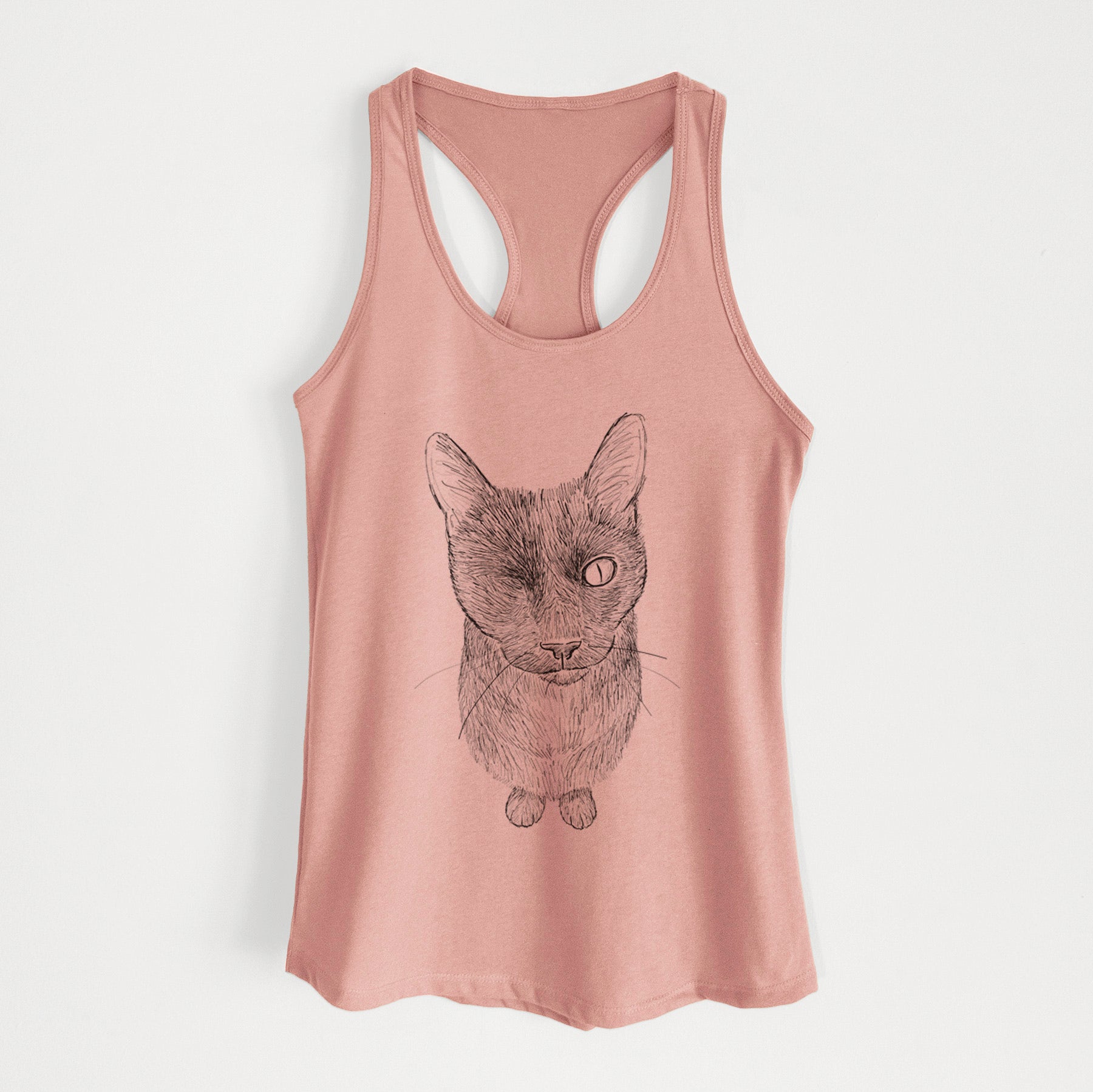 Doodled Marley the Black Cat - Women's Racerback Tanktop