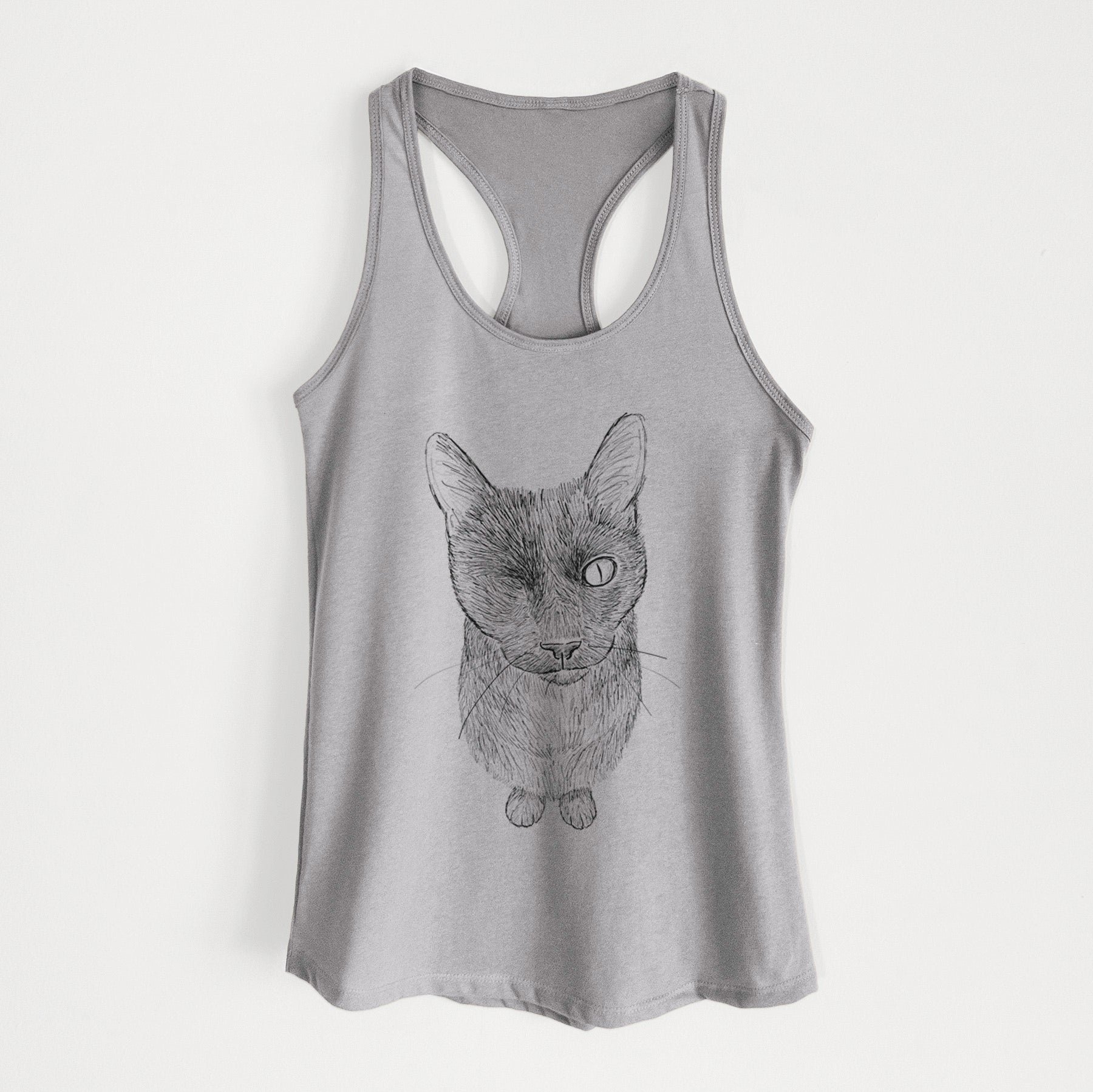 Doodled Marley the Black Cat - Women's Racerback Tanktop