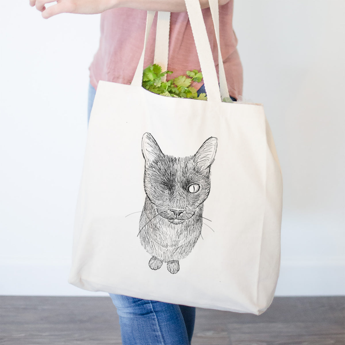 Doodled Marley the Black Cat - Tote Bag