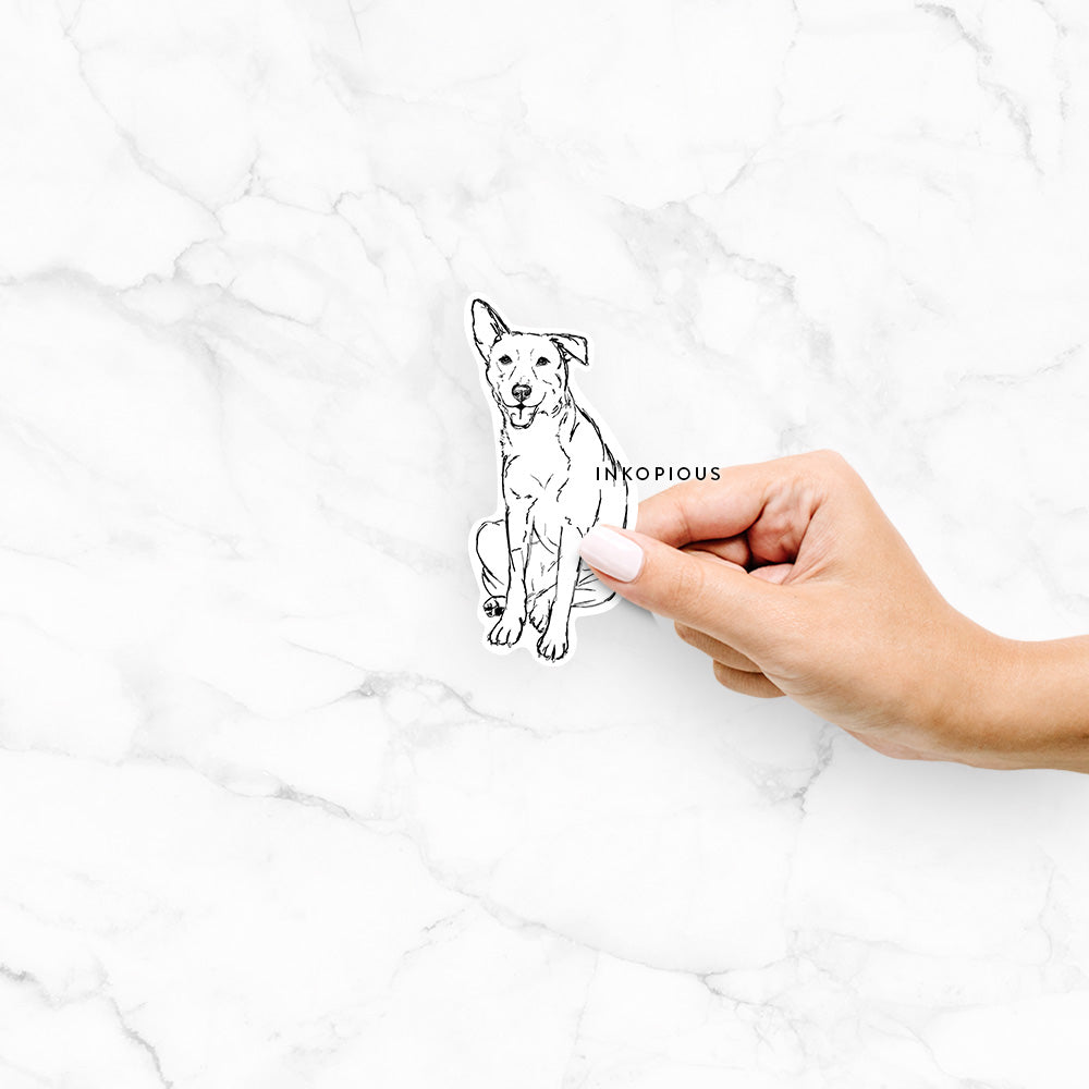 Doodled Mendel the Mixed Breed - Decal Sticker