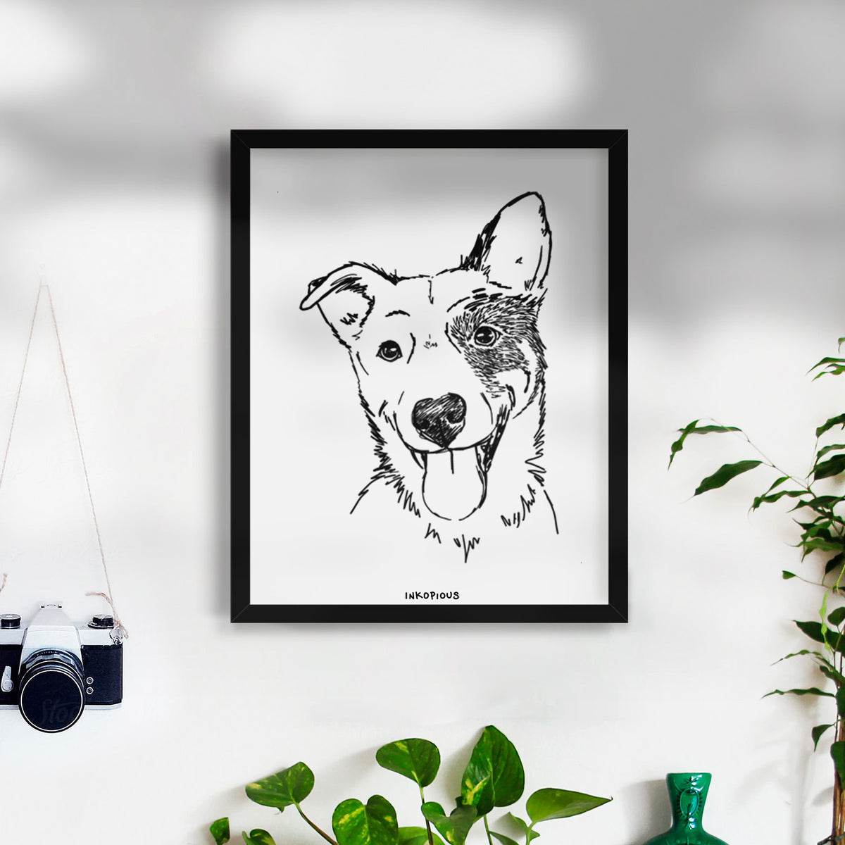 Doodled Ozzy the Mixed Breed Art Print