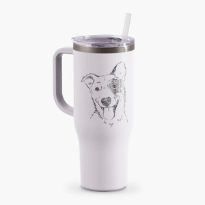Doodled Ozzy the Mixed Breed - 40oz Tumbler with Handle