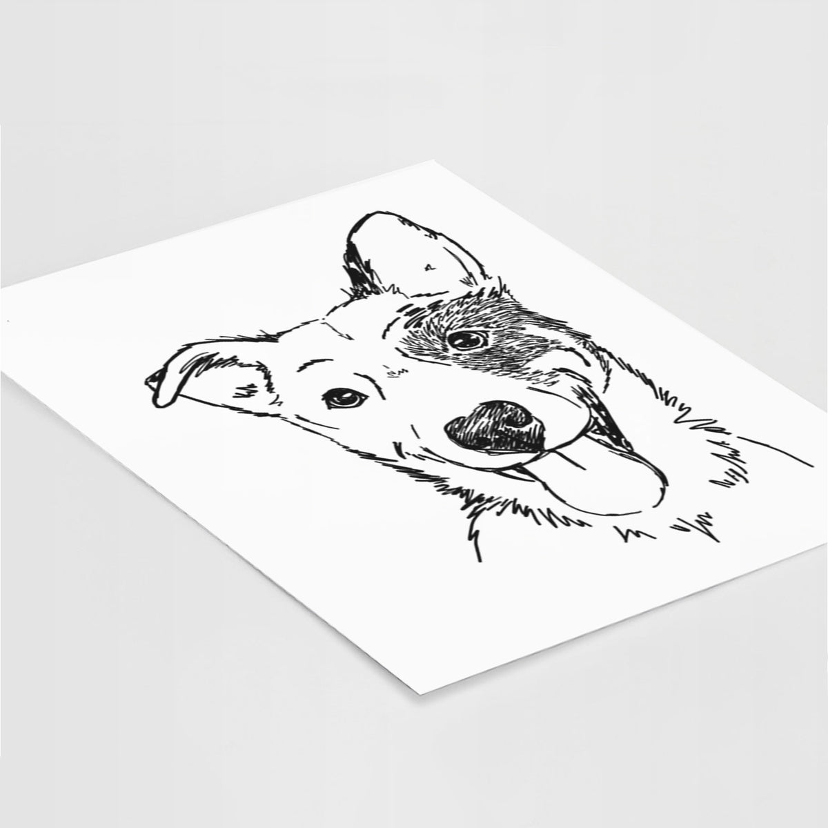 Doodled Ozzy the Mixed Breed Art Print