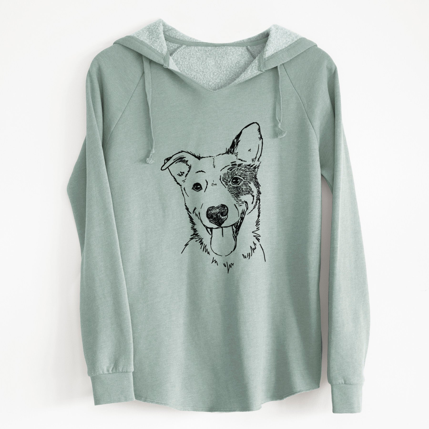 Doodled Ozzy the Mixed Breed - Cali Wave Hooded Sweatshirt