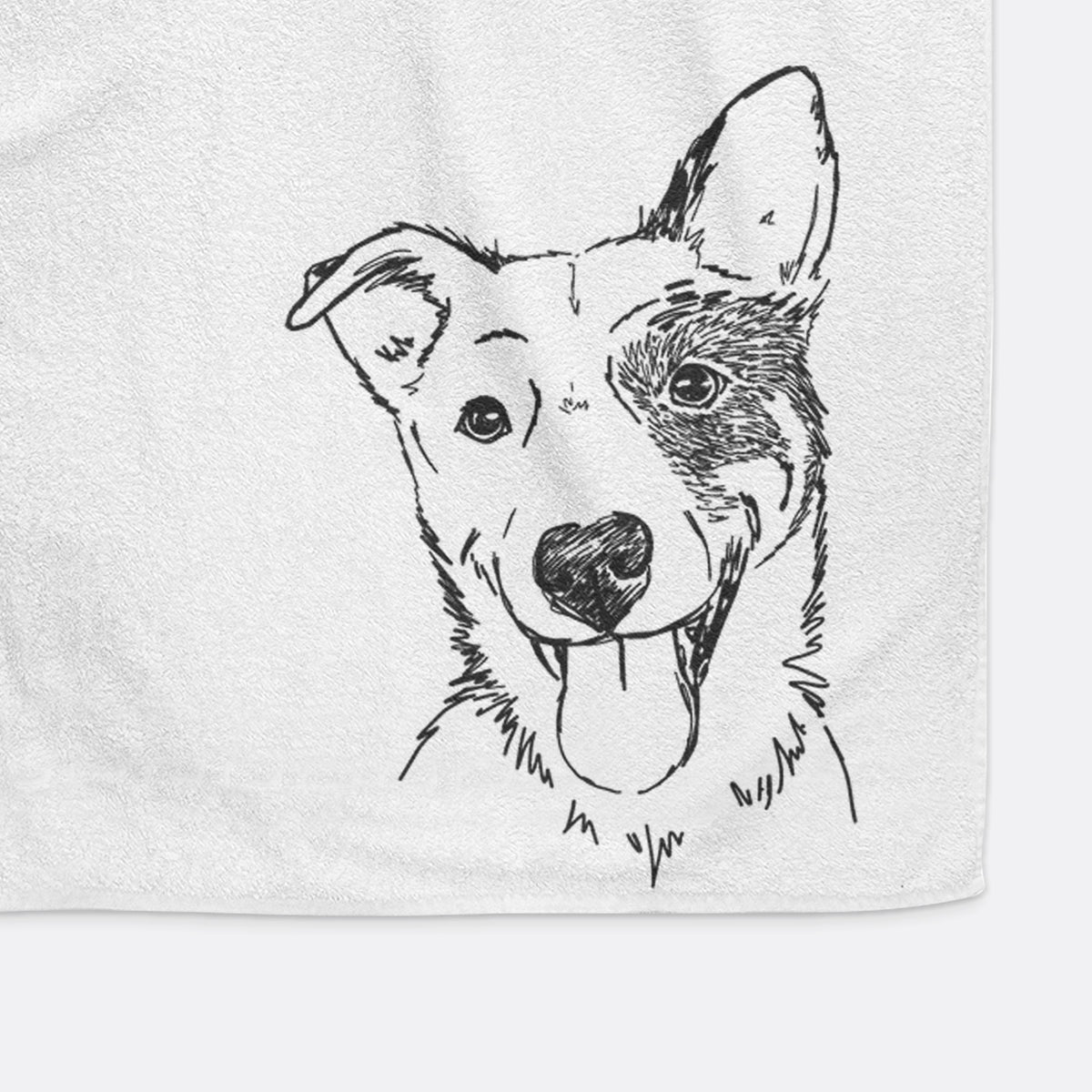 Doodled Ozzy the Mixed Breed Decorative Hand Towel