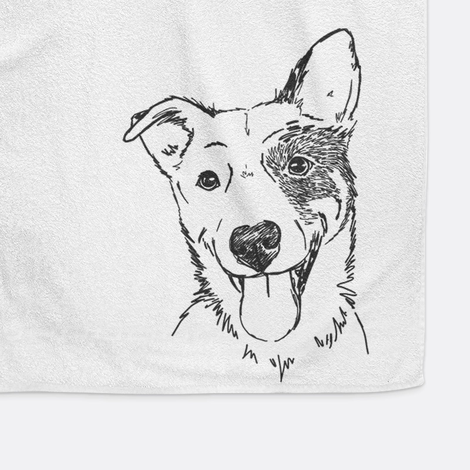 Doodled Ozzy the Mixed Breed Decorative Hand Towel