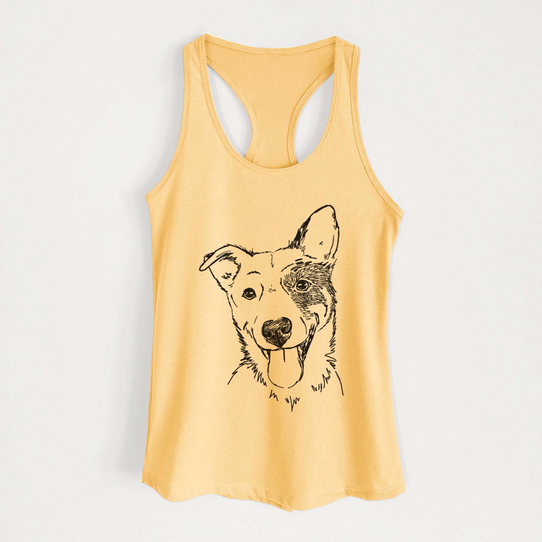 Doodled Ozzy the Mixed Breed - Women's Racerback Tanktop