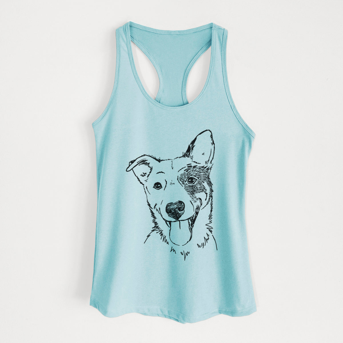 Doodled Ozzy the Mixed Breed - Women&#39;s Racerback Tanktop