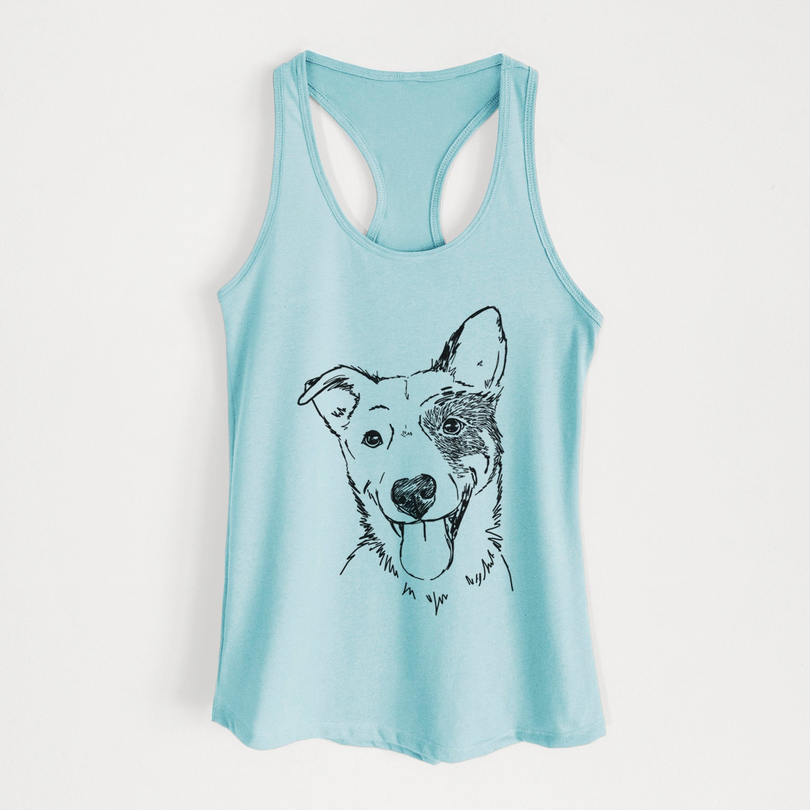 Doodled Ozzy the Mixed Breed - Women's Racerback Tanktop