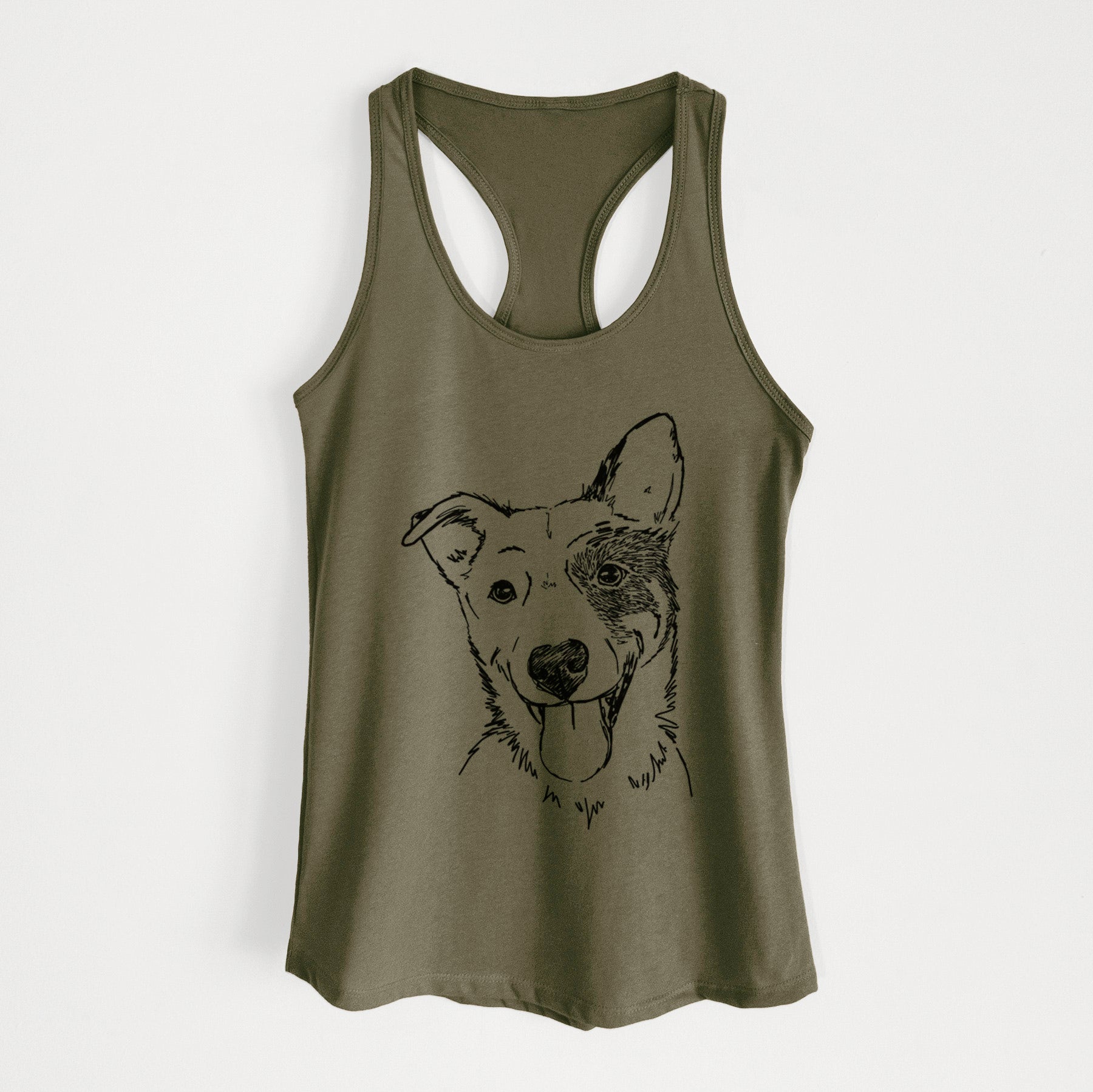 Doodled Ozzy the Mixed Breed - Women's Racerback Tanktop