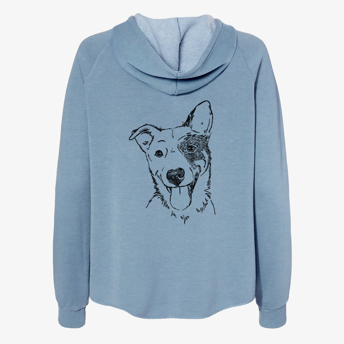 Doodled Ozzy the Mixed Breed - Women's Cali Wave Zip-Up Sweatshirt
