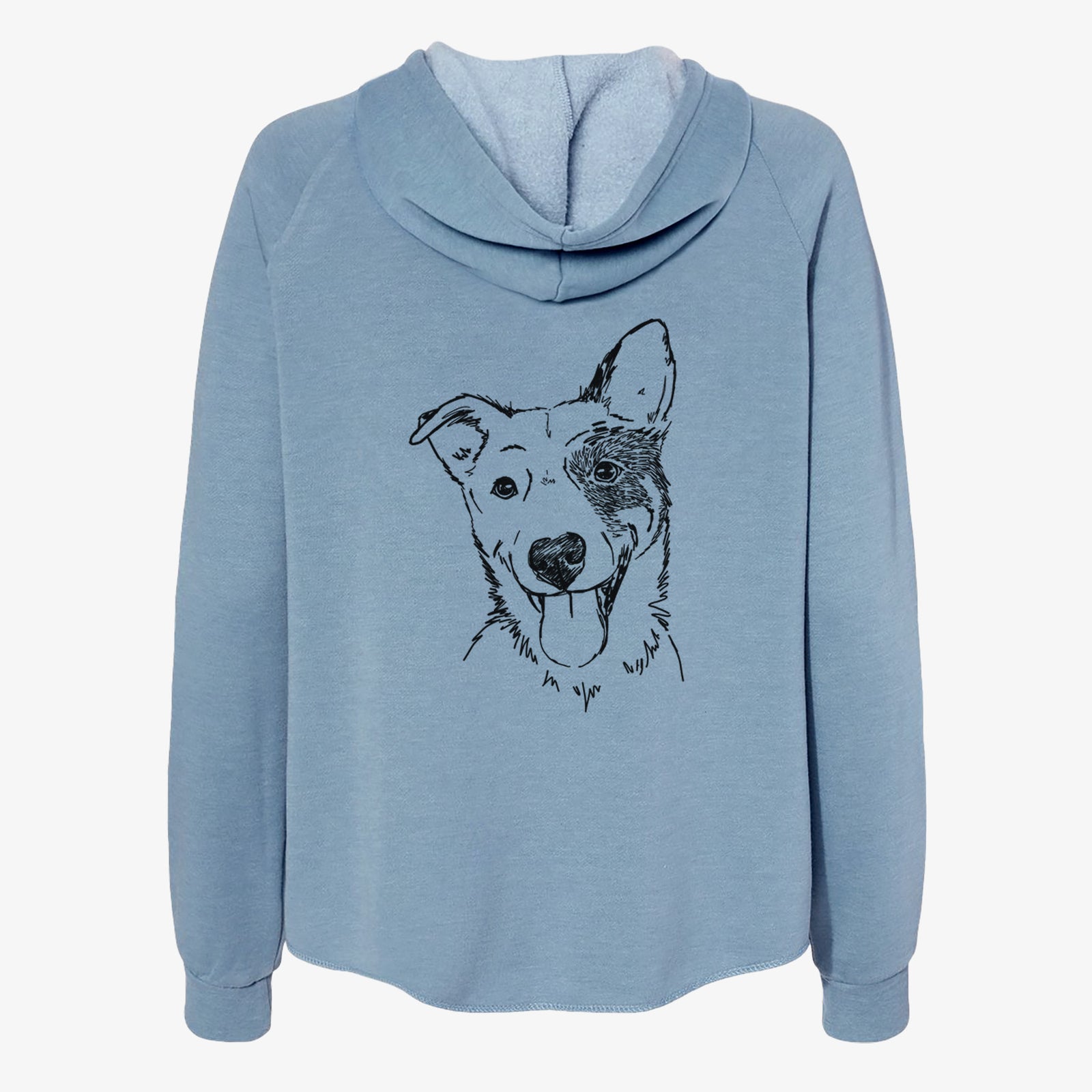 Doodled Ozzy the Mixed Breed - Women's Cali Wave Zip-Up Sweatshirt