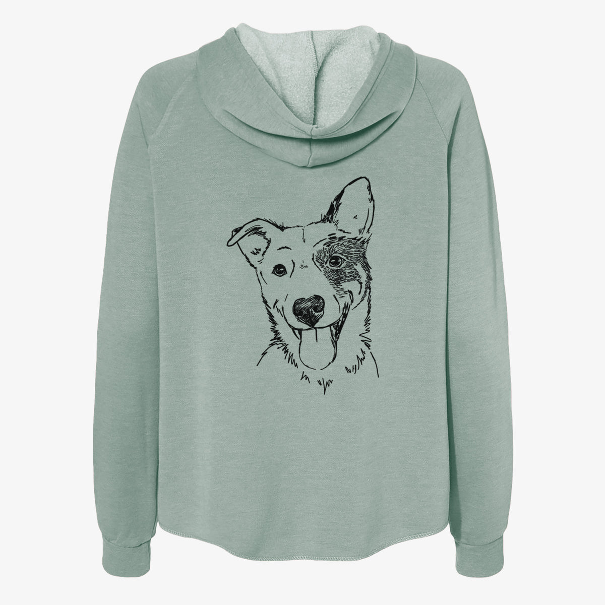 Doodled Ozzy the Mixed Breed - Women's Cali Wave Zip-Up Sweatshirt
