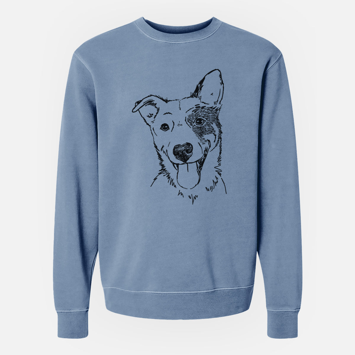 Doodled Ozzy the Mixed Breed - Unisex Pigment Dyed Crew Sweatshirt