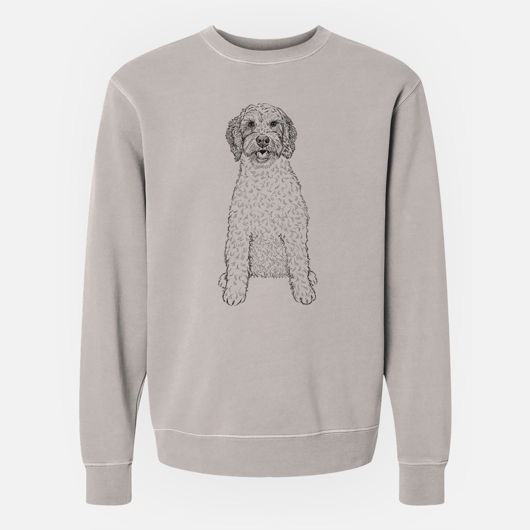 Doodled Penny the Mini Australian Labradoodle - Unisex Pigment Dyed Crew Sweatshirt