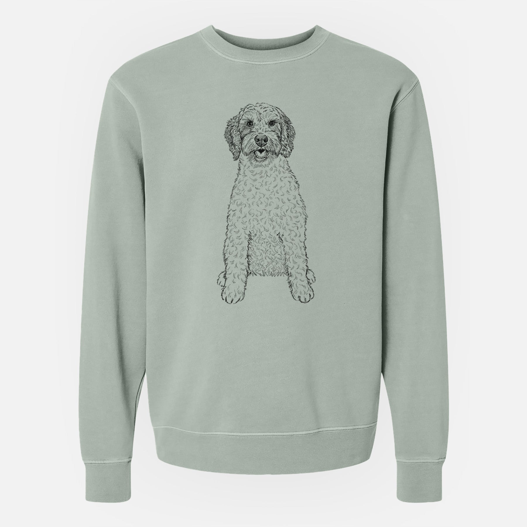 Doodled Penny the Mini Australian Labradoodle - Unisex Pigment Dyed Crew Sweatshirt