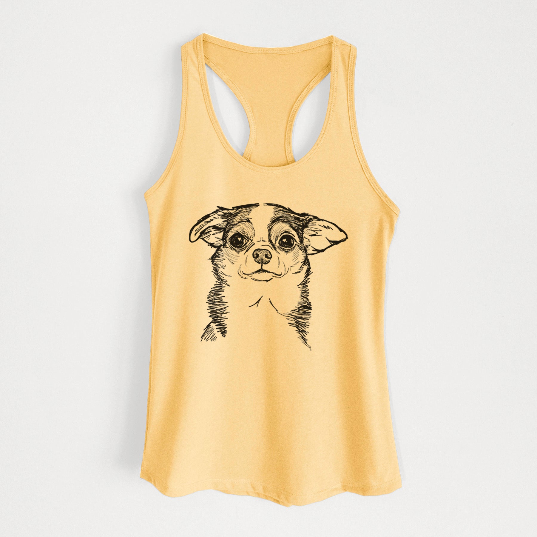 Doodled Worm the Chihuahua - Women's Racerback Tanktop