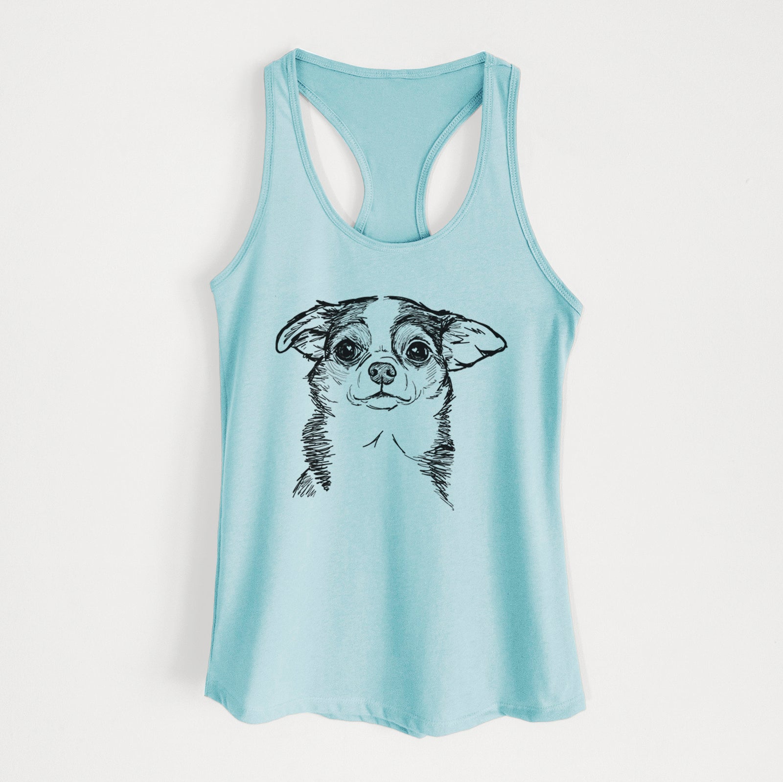 Doodled Worm the Chihuahua - Women's Racerback Tanktop