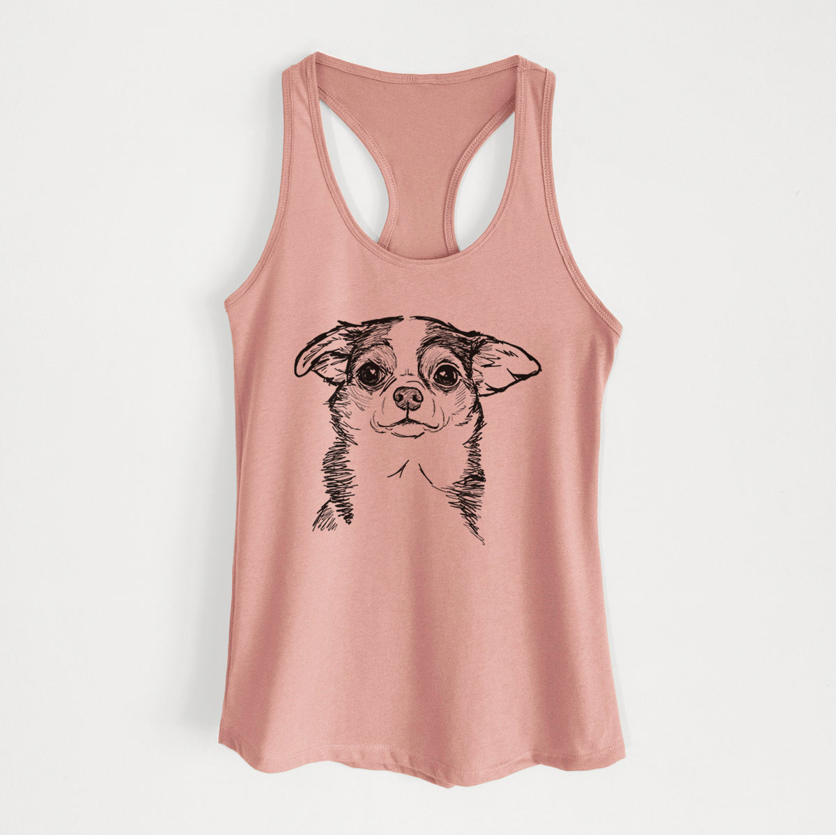 Doodled Worm the Chihuahua - Women's Racerback Tanktop