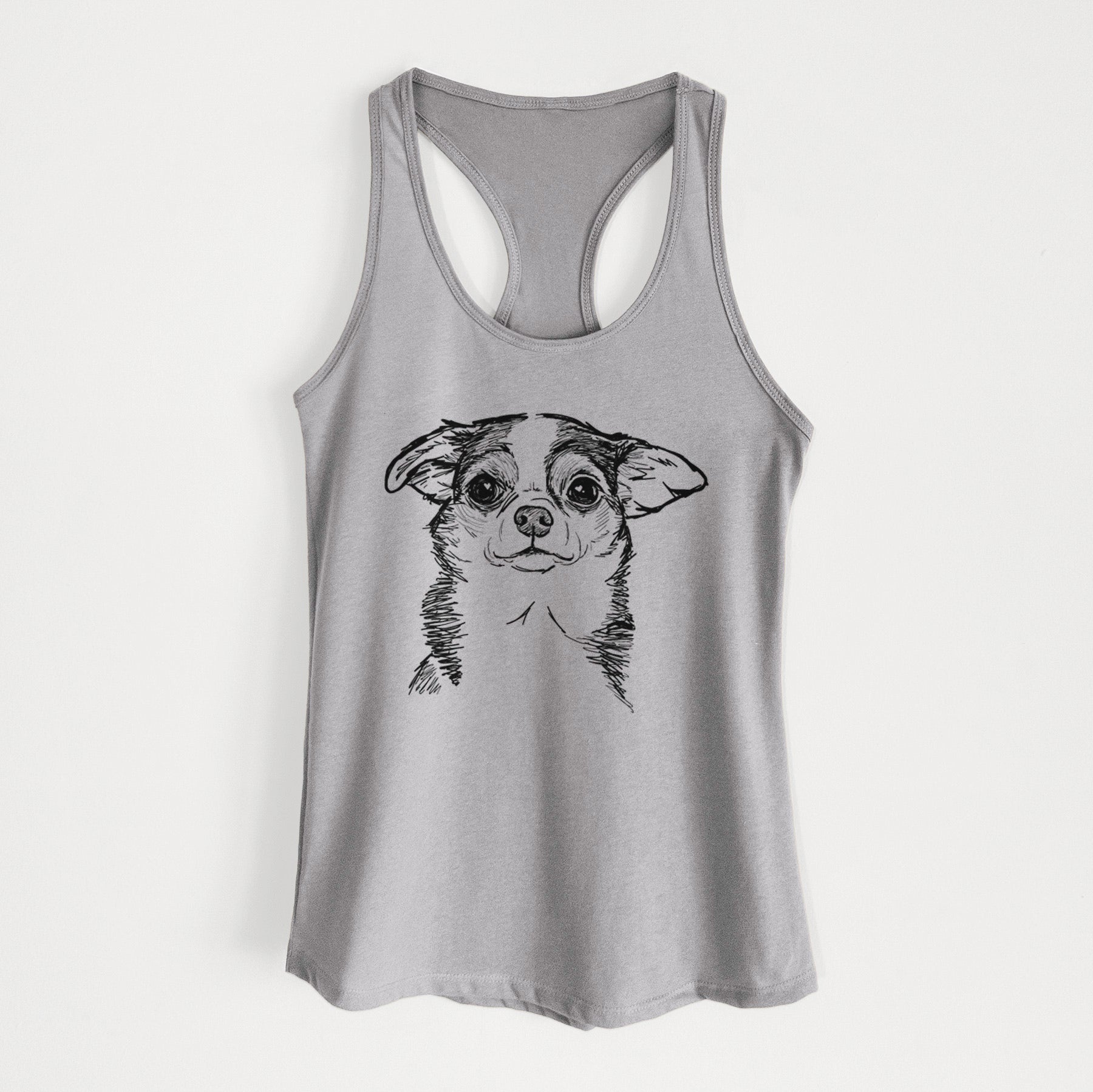 Doodled Worm the Chihuahua - Women's Racerback Tanktop