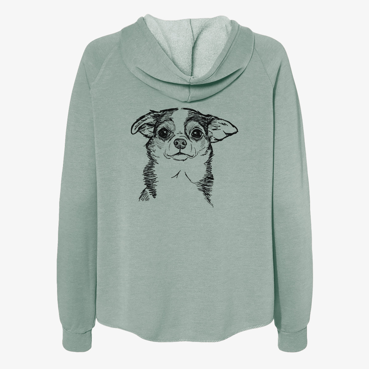 Doodled Worm the Chihuahua - Women's Cali Wave Zip-Up Sweatshirt