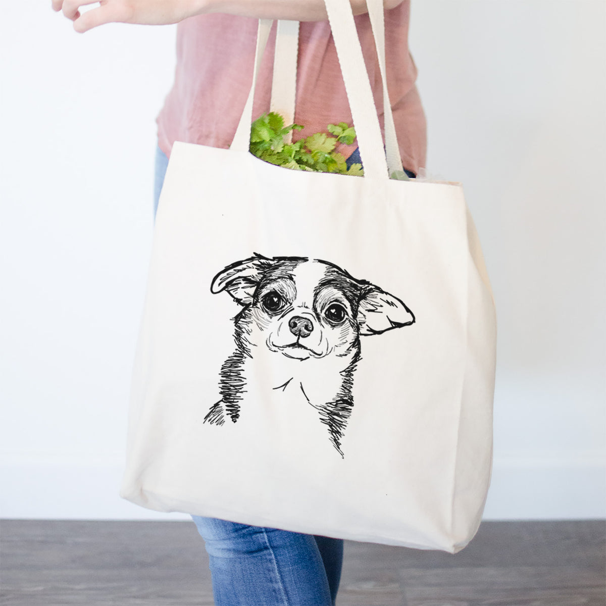 Doodled Worm the Chihuahua - Tote Bag