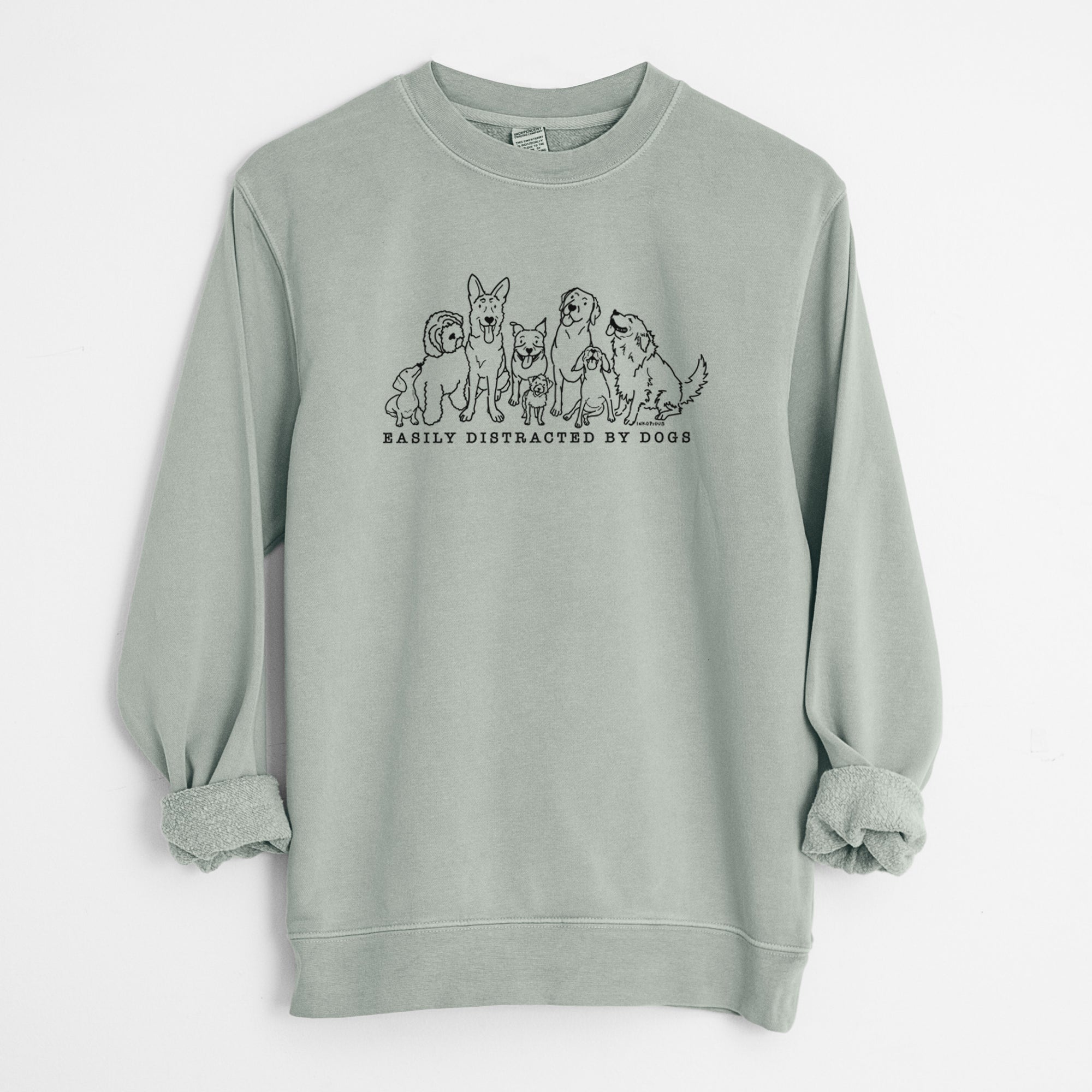 Distracted by Dogs - Unisex Pigment Dyed Crew Sweatshirt