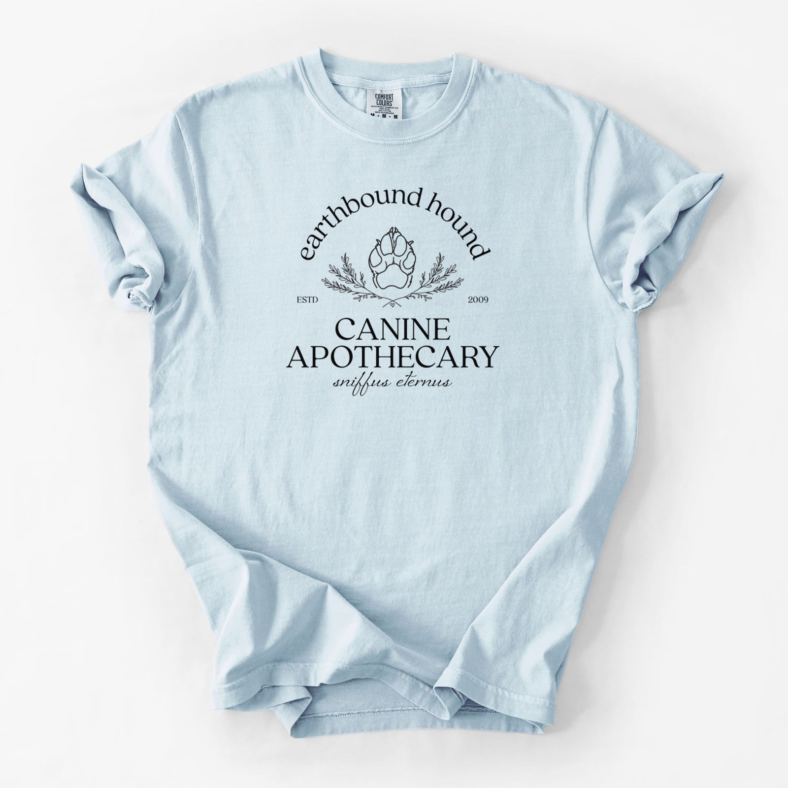 Earthbound Hound – Canine Apothecary - Unisex Comfort Colors Garment-Dyed Heavyweight T-shirt in Chambray