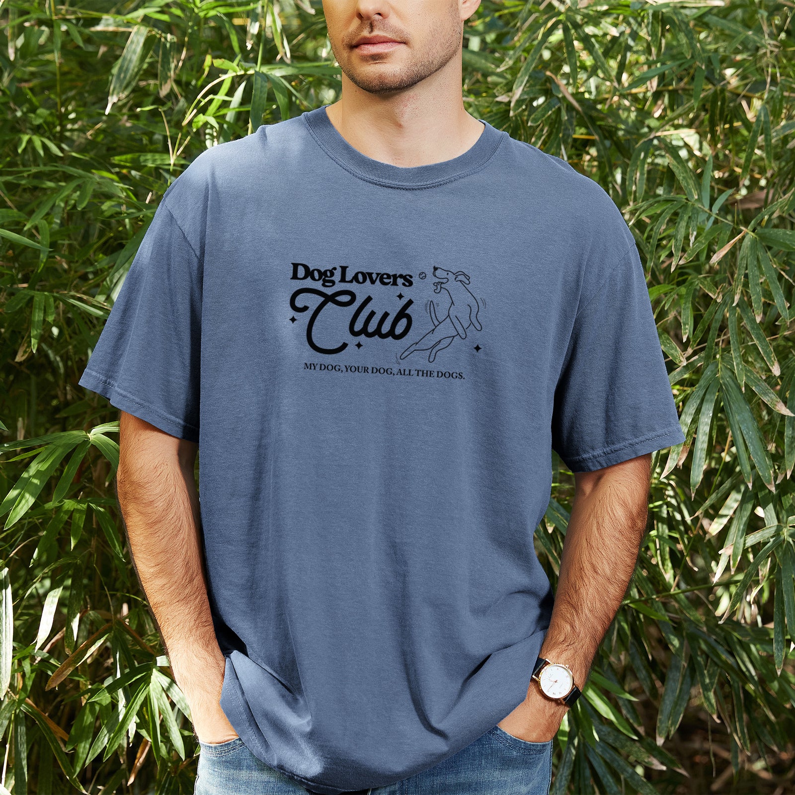 Dog Lovers Club - Unisex Comfort Colors Garment-Dyed Heavyweight T-shirt, worn by model
