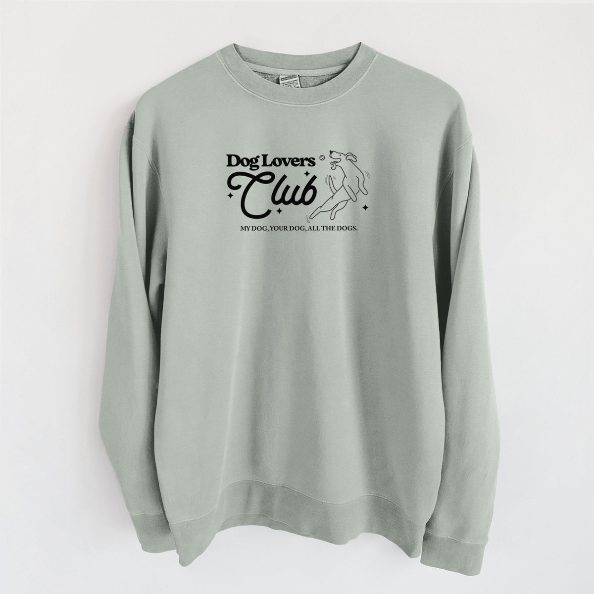 Dog Lovers Club - Unisex Pigment Dyed Crew Sweatshirt in Sage