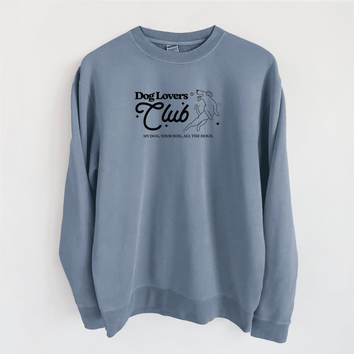 Dog Lovers Club - Unisex Pigment Dyed Crew Sweatshirt in Slate Blue
