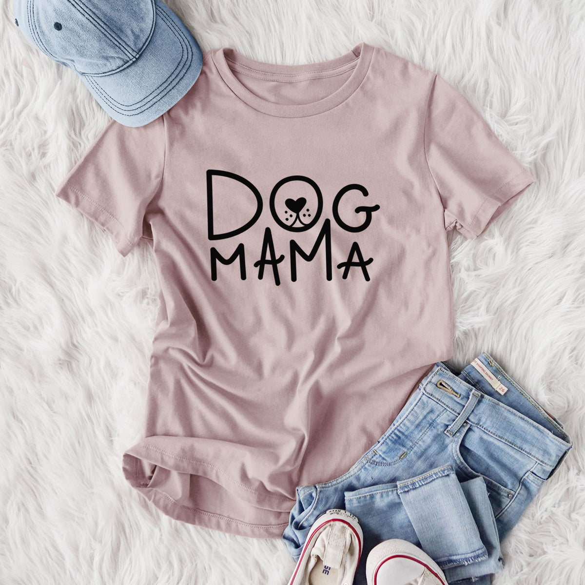 Dog Mama - Women's Lightweight Relaxed Fit 100% Cotton Crewneck