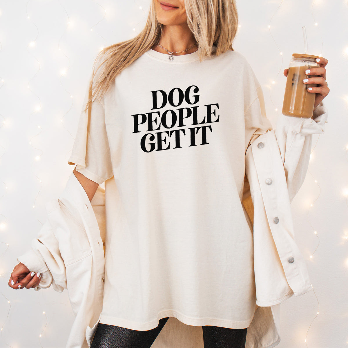 Dog People Get it - Unisex Comfort Colors Garment-Dyed Heavyweight T-shirt, worn by model