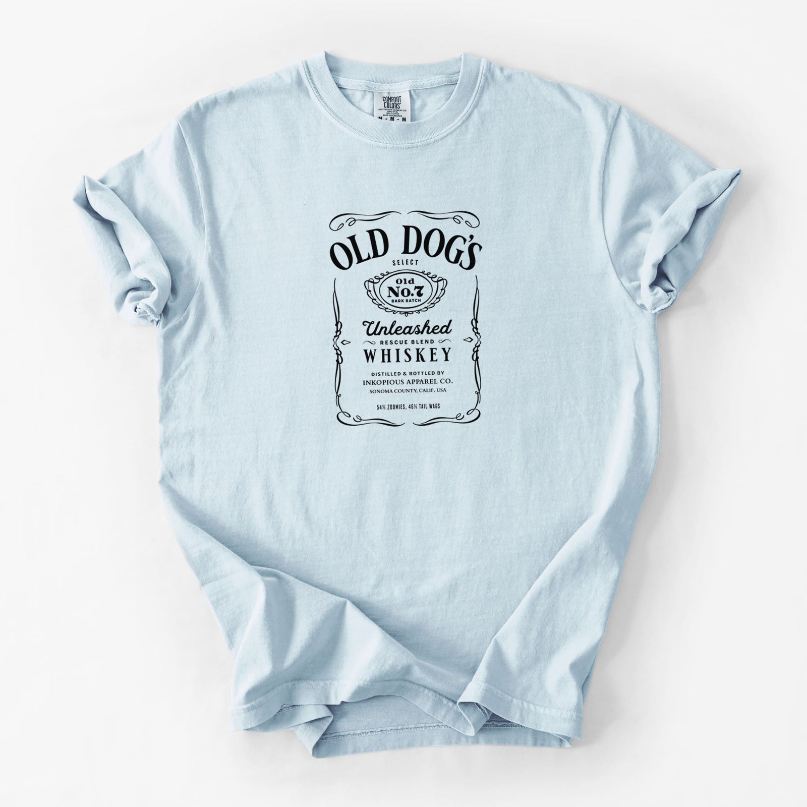 Old Dog’s No. 7 – Unleashed Whiskey - Unisex Comfort Colors Garment-Dyed Heavyweight T-shirt in Chambray