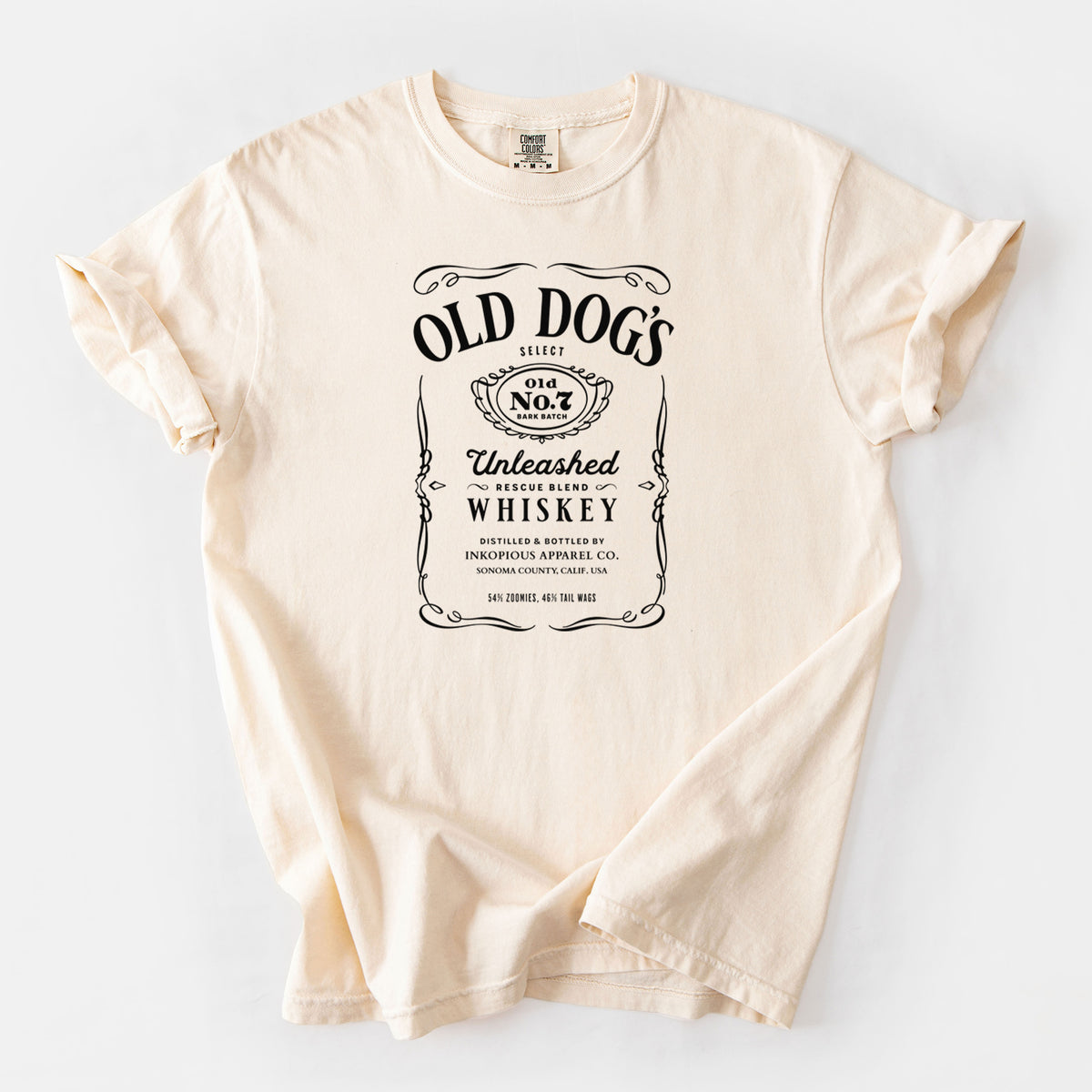Old Dog’s No. 7 – Unleashed Whiskey - Unisex Comfort Colors Garment-Dyed Heavyweight T-shirt in Ivory