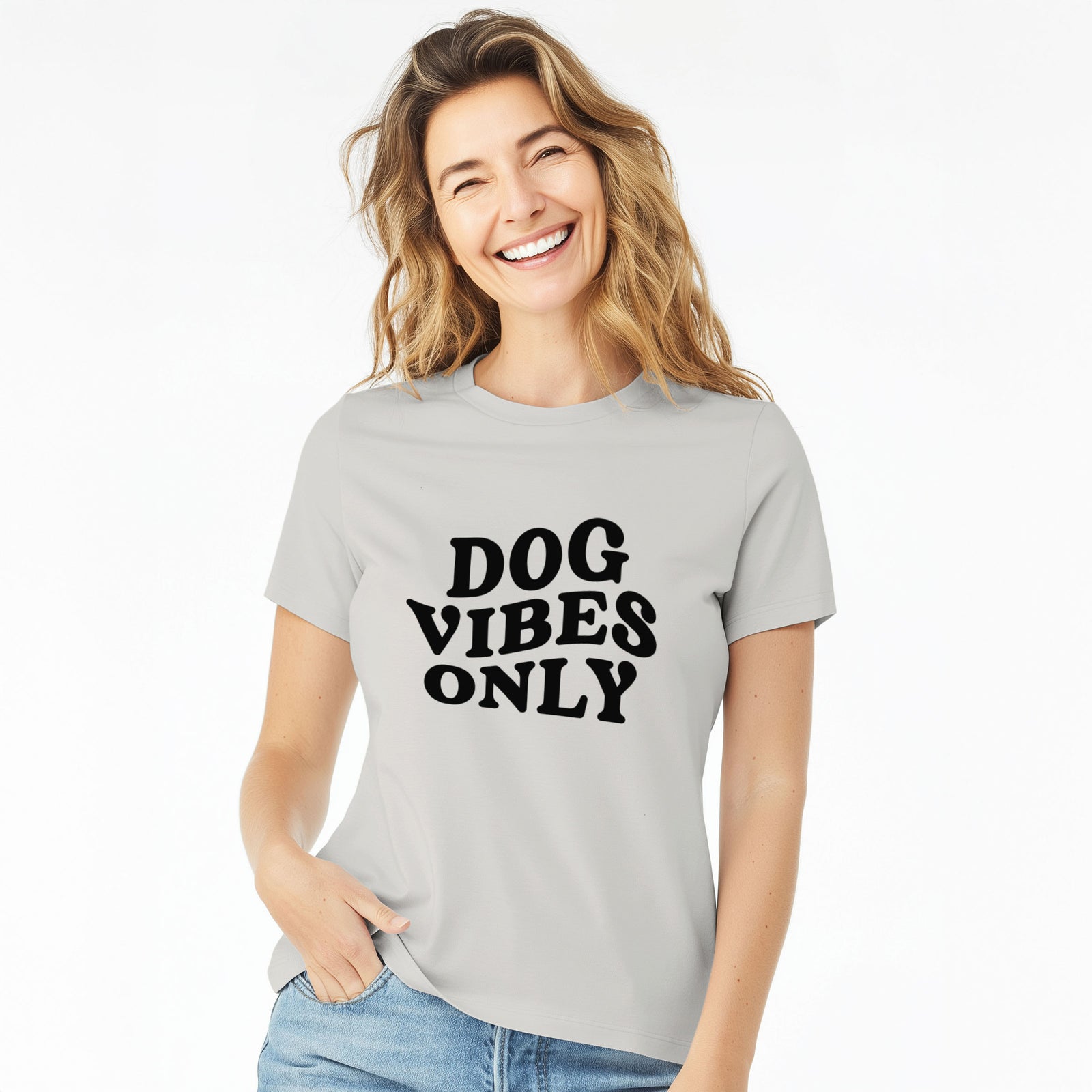 Dog Vibes Only - Women's Lightweight Relaxed Fit 100% Cotton Crewneck