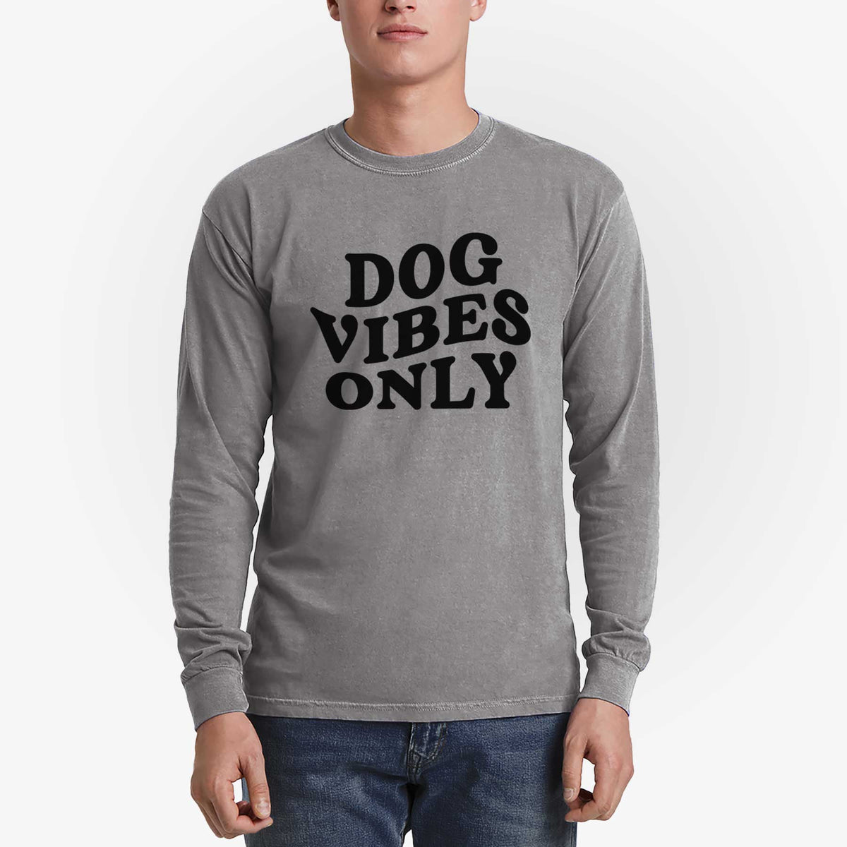 Dog Vibes Only - Men's Heavyweight 100% Cotton Long Sleeve