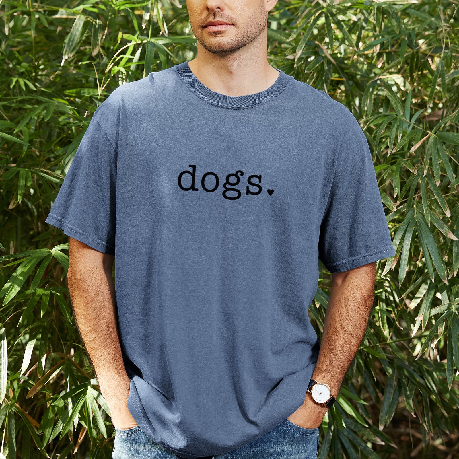 Dogs. - Unisex Comfort Colors Garment-Dyed Heavyweight T-shirt, worn by model