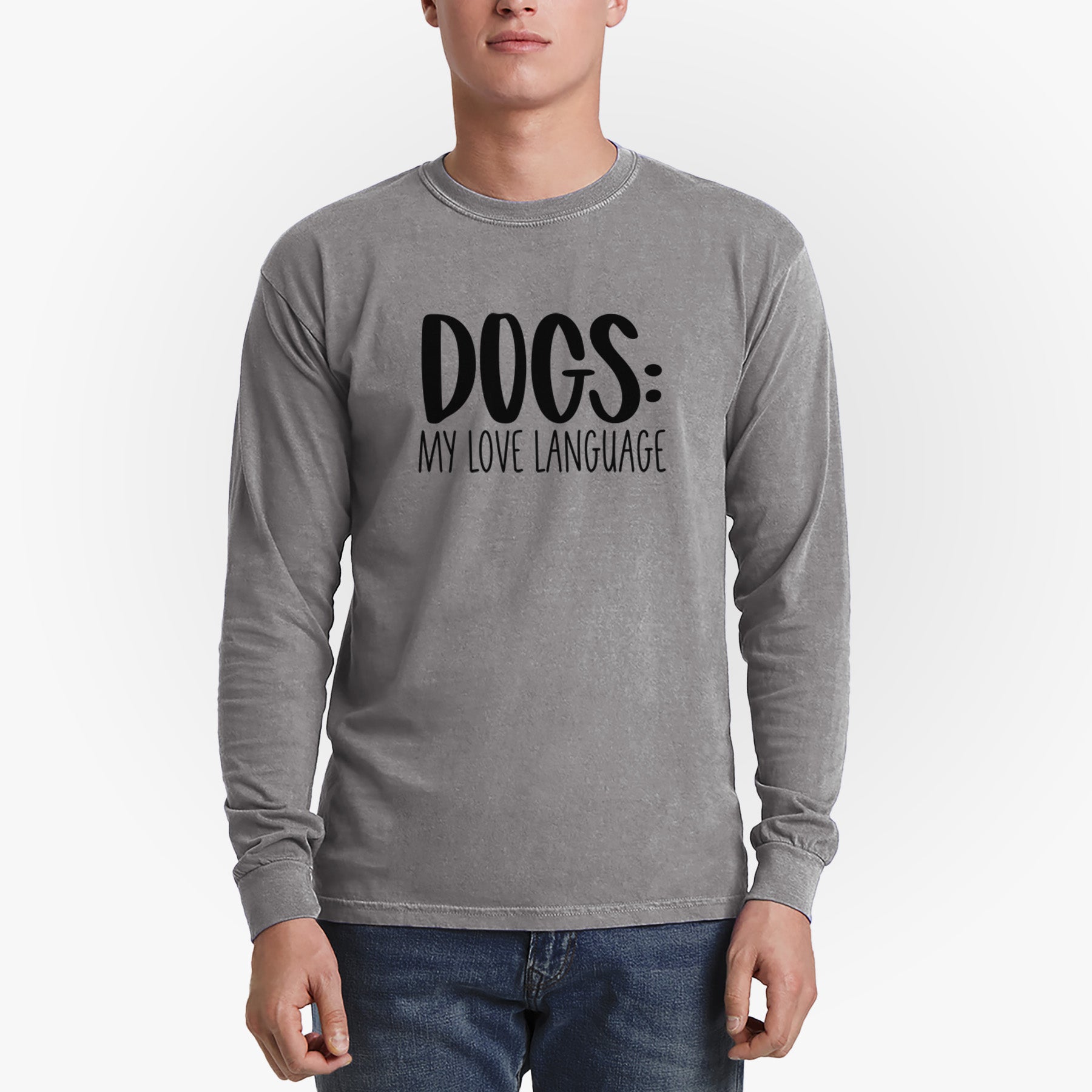 Dogs: My Love Language - Men's Heavyweight 100% Cotton Long Sleeve