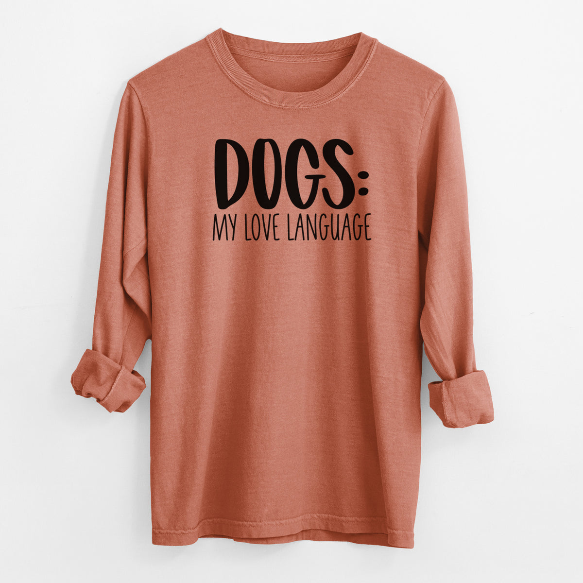 Dogs: My Love Language - Men's Heavyweight 100% Cotton Long Sleeve