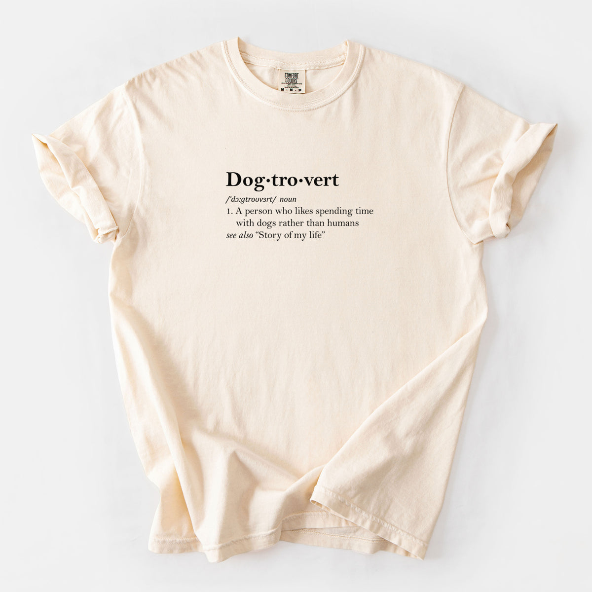 Dogtrovert Definition - Unisex Comfort Colors Garment-Dyed Heavyweight T-shirt in Ivory