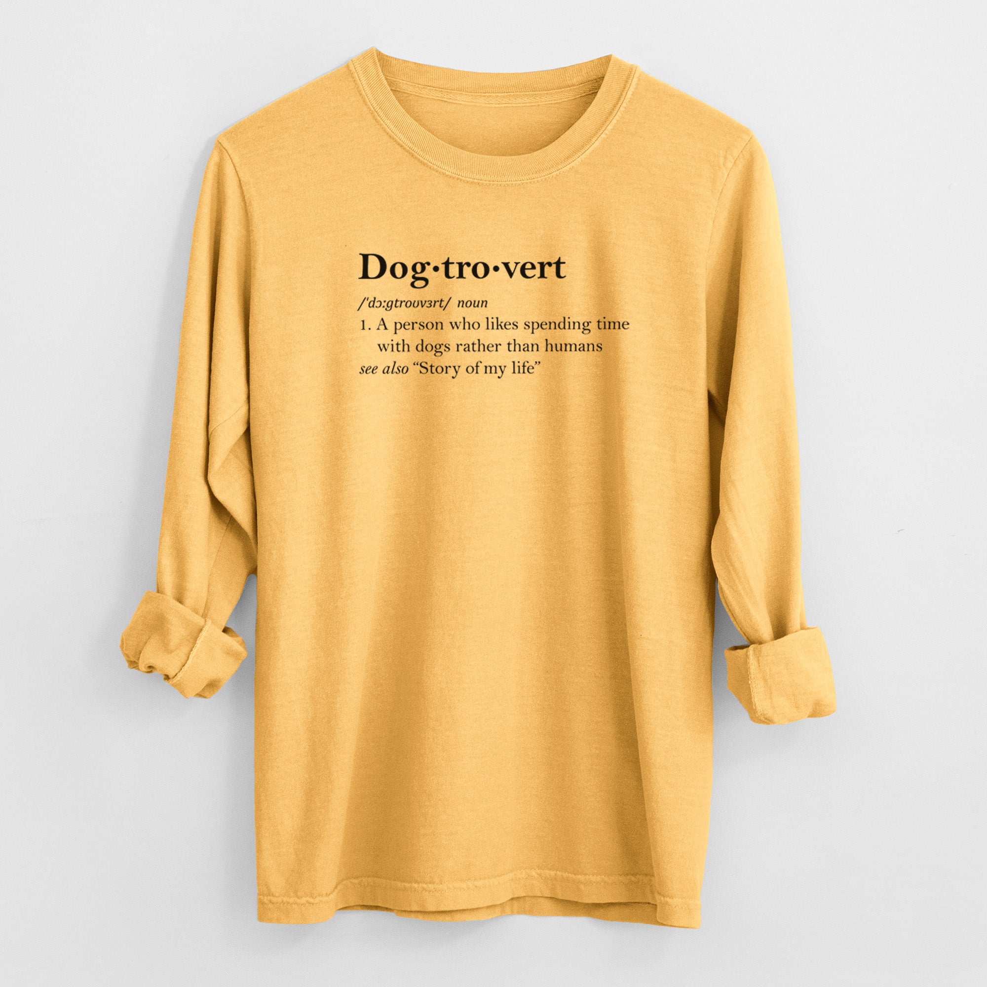 Dogtrovert Definition - Men's Heavyweight 100% Cotton Long Sleeve