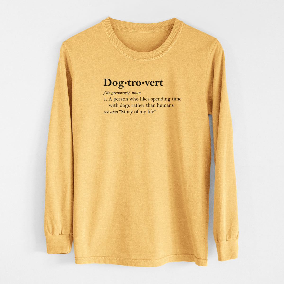 Dogtrovert Definition - Men&#39;s Heavyweight 100% Cotton Long Sleeve