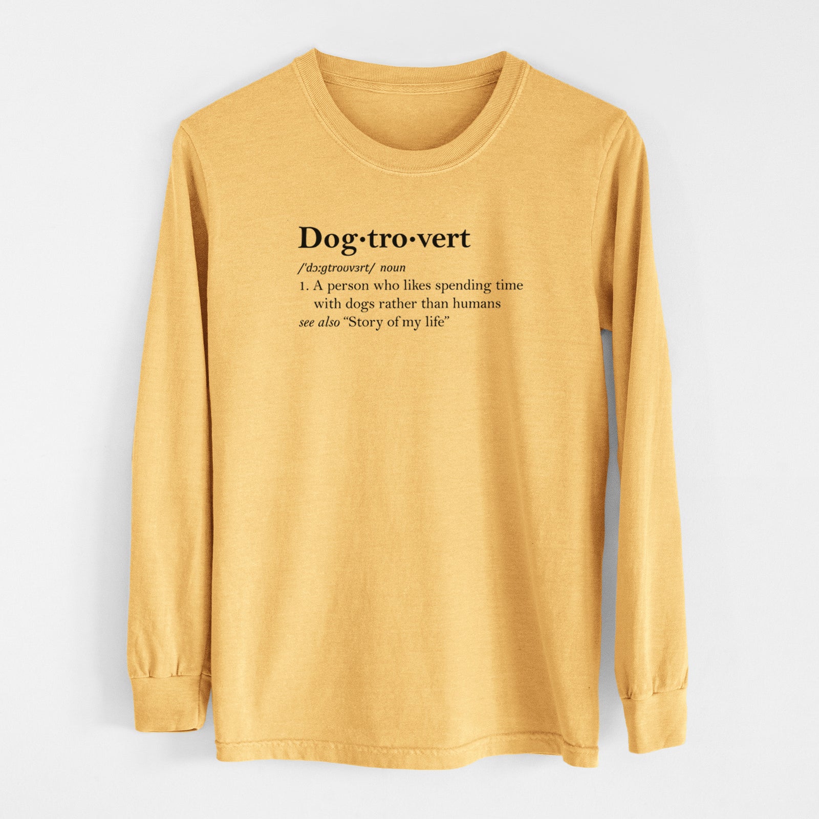 Dogtrovert Definition - Men's Heavyweight 100% Cotton Long Sleeve