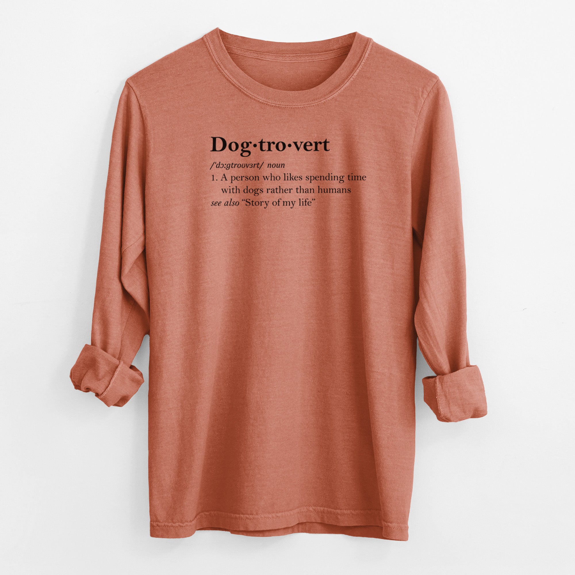 Dogtrovert Definition - Men's Heavyweight 100% Cotton Long Sleeve