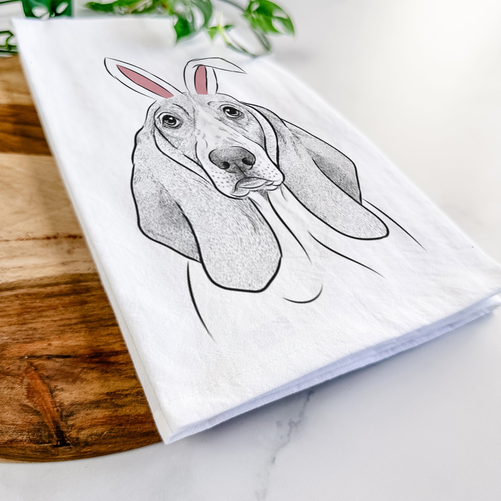 Addison the Basset Hound Tea Towel