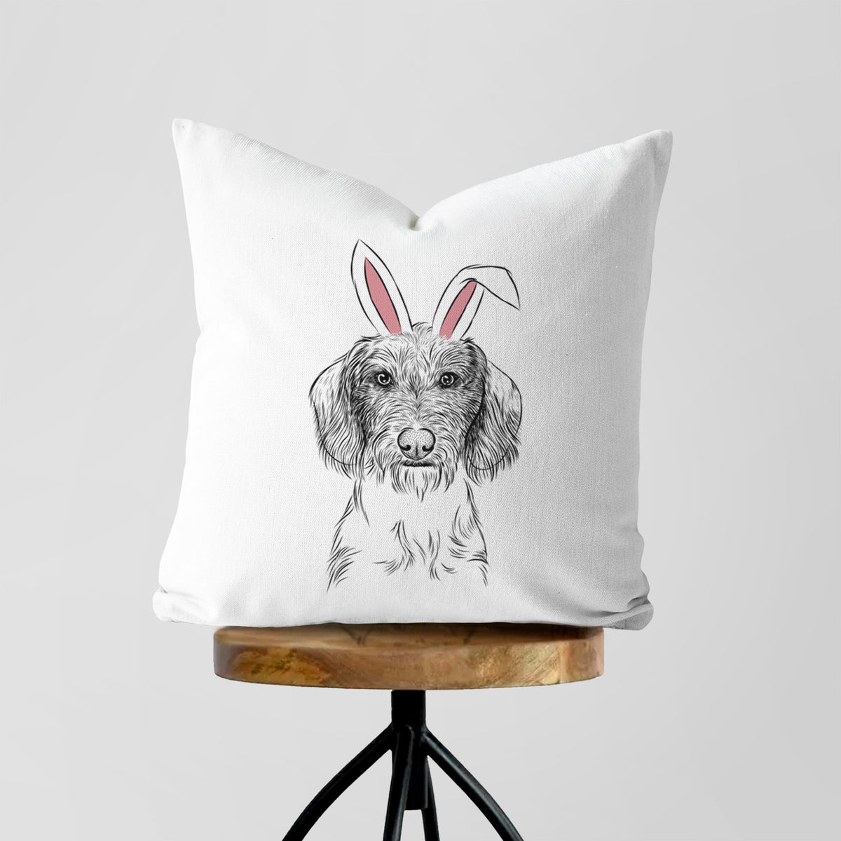 Almond the Wirehaired Dachshund - Throw Pillow Cover