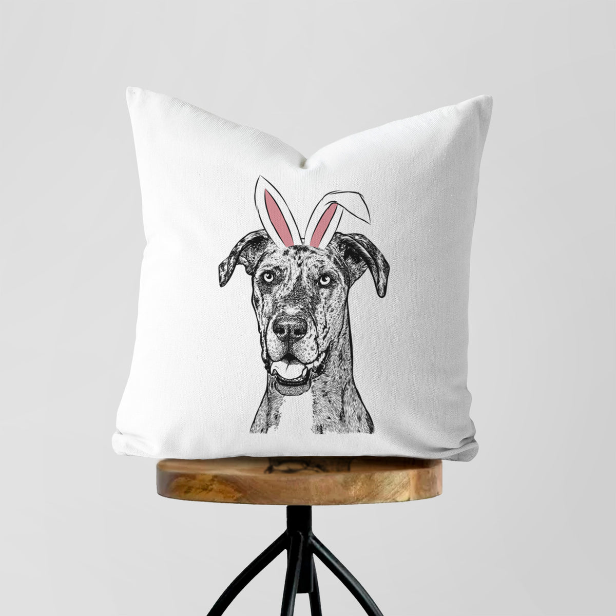 Athena the Merle Great Dane - Throw Pillow Cover